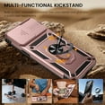thumbnail image 4 of for iPhone 15 Pro Case with Screen Protector - Slide Camera Cover Protective Phone Case with Ring Stand, Heavy Duty Shockproof Rugged Bumper for iPhone 15 Pro Accessories Rose Gold, 4 of 15