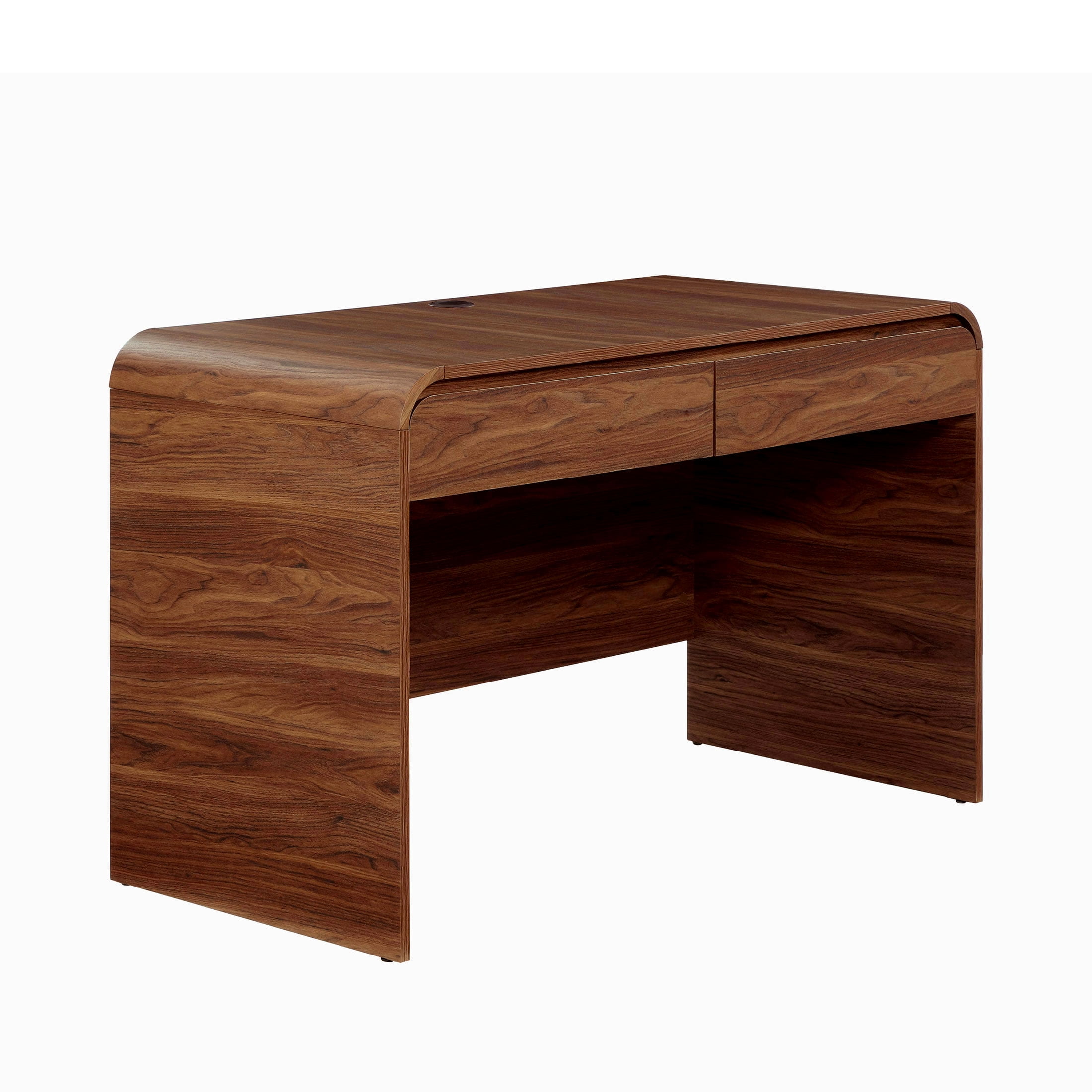 Better Homes & Gardens Juliet Curved Desk with Storage, Walnut Finish