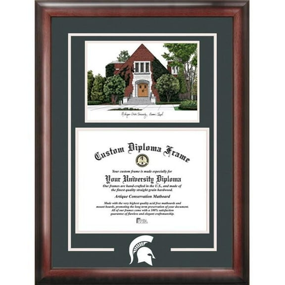Campus Images MI990SG Michigan State University Alumni Chapel Spirit Graduate Frame with Campus Image