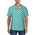 thumbnail image 5 of KLL Men's Hawaiian Shirt Short Sleeve Button Down Beach Shirts-Aquamarine Glitter1, 5 of 6