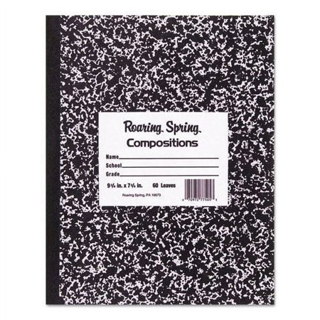 UPC: 0070972773325 | Roaring Spring Paper Products Composition Notebooks 7  x 8.5  Wide Ruled 36 Sheets Black (77332)