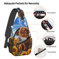 thumbnail image 3 of Sling Bag for Men, Cloud Sky Sunflower Cow Fanny Pack Crossbody Bags Shoulder Chest Bag, Small Gym Bag Anti Theft Crossbody Backpack Daypack for Travel Sports Running Hiking, 3 of 7