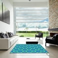 thumbnail image 7 of Ahgly Company Machine Washable Indoor Round Transitional Neon Blue Area Rugs, 4' Round, 7 of 7