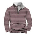 thumbnail image 2 of S-4X Big & Tall Sweatshirts for Men with Front Pocket and Zipper Stand Collar Plus Size Pullover Fleece Lined Long Sleeve Stripe Warm Sweatshirt Tops, 2 of 5