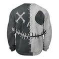thumbnail image 4 of Fabrcox S-5XL Halloween Shirts for Men Spooky Pumpkin Face Patchwork Men Crewneck Sweatshirt Funny Fall Waffle Knit Big and Tall Pullover XL, 4 of 7