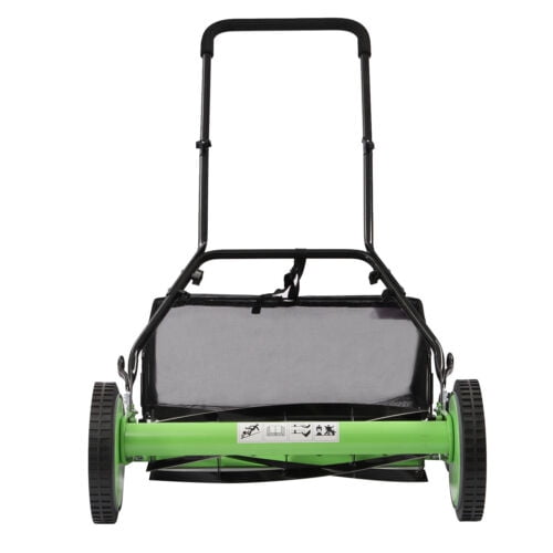Manual Hand Push Grass Cutter Lawn Mower Garden Lawnmower 20" Cutting