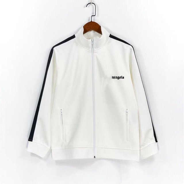 Sudadera Palm primavera y otoño nueva chaqueta de marca de moda a rayas blancas y negras hombres y mujeres casuales mismo estilo Chaqueta versión correcta Palm6001 blanco