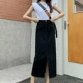 thumbnail image 2 of Women Summer Long Skirt Korean Midi Female Casual Street Blue Knee Length Jeans, 2 of 6