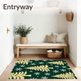 thumbnail image 3 of ODIKA 4'x6' Machine Washable Non-Slip Area Rug, Festive Pine Tree Snowflake Half Moon Anti Slip Semi Circle High Traffic Rug with Pad, Green, 617643, 3 of 8