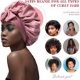thumbnail image 3 of Siabmc 4 Pack Satin Hair Bonnet with Wide Band Silk Sleeping Bonnets Hair Wrap for Women Girls Night Cap with Tie Band Satin Bonnet, 3 of 9