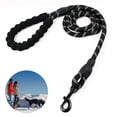 thumbnail image 2 of 1.5m Strong Dog Leash - Extra Heavy Duty Rock Climbing Rope, Padded Handle, Reflective Threads, Black, 2 of 5