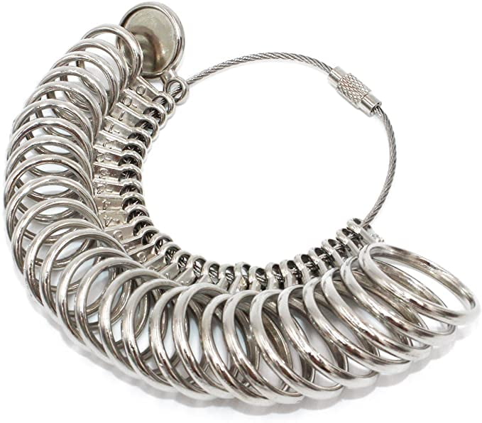 SHANGNIULU Metal Ring Sizer Guage Finger Ring Size Measurement Tool Sizing Measuring Jewelry Rings Tool Ciecle Models 0-13 27 Piece