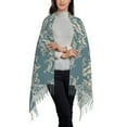 thumbnail image 3 of ZNDUO Blue Abstract Art Pattern Pashmina Shawls，Wraps Winter Warm Soft Scarf for Women, 3 of 8