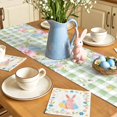 thumbnail image 5 of Easter Table Runner 90 Inches Long for Kitchen Dining, Spring Bunny Colorful Eggs Floral Leaves Grey Plaid Dresser Scarf Farmhouse, Dining Table Decorations for Wedding/Parties, 13 x 90 In, 5 of 8
