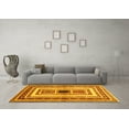thumbnail image 3 of Ahgly Company Machine Washable Indoor Rectangle Abstract Yellow Contemporary Area Rugs, 2' x 4', 3 of 4