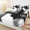 thumbnail image 4 of Erosebridal Neutral Art Queen Sheet Sets,Modern Stripe Aesthetic Bed Set For Teens 4 Pieces, 4 of 6