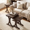 thumbnail image 4 of Costway 3PCS Nesting Coffee Table, Side Table with Solid Rubber Wood Legs for Living Room, 4 of 10