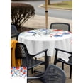 thumbnail image 5 of Outdoor Tablecloth with Umbrella Hole for Patio/Picnic/Party/Camping, Red Blue Flowers Waterproof Table Cloth Square Cover Washable, Spring Floral Elegant Pastoral Watercolor (60"x 60"), 5 of 8
