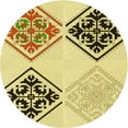 thumbnail image 1 of Ahgly Company Indoor Round Patterned Dark Golden Rod Brown Area Rugs, 4' Round, 1 of 6