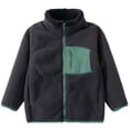 thumbnail image 2 of VEKDONE Boys Girls Fleece Jacket Full Zip Stand Collar Sherpa Winter Coat Kids Soft Comfortable Casual Outdoor Activewear with Pockets Black,10-11 Years, 2 of 5