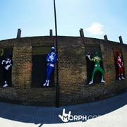 Morphsuits Adult Green Power Ranger Morphsuit Mens Superhero Fancy Dress Costume Halloween Green L