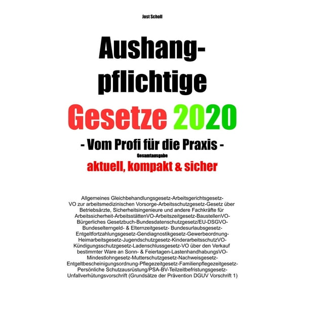 Aushangpflichtige Gesetze Gesamtausgabe Ebook Walmart Com Walmart Com