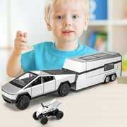 1:32 Cybertruck Pickup Truck Motorhome Toy Cars, Diecast Pull Back Model Cars, Collection Vehicles, Kids Toy for Aged 3 and up, Gift Gray