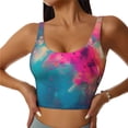 thumbnail image 2 of Lsque Colorful Lightbulb Abstract Printed Women'S Sports Bra, Compression, Moisture Wicking, High-Impact Sports Bra For Women,Supportive sports bra-Large, 2 of 9