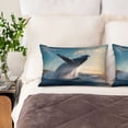 thumbnail image 2 of Bingfone Dancing Whale Satin Pillowcase for Hair - Standard Size with Zipper Silky & Soft Pillow Covers,20x30 Inches, 2 of 6