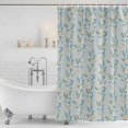 thumbnail image 4 of Blue Green Leaves,Waterproof Fabric Shower Curtain,Botanical Watercolor Plant Waterproof Fabric Shower Curtain for Bathroom Curtains Bathtubs Hotel Shower Curtains with 12 Hooks Stall 48x72in, 4 of 8