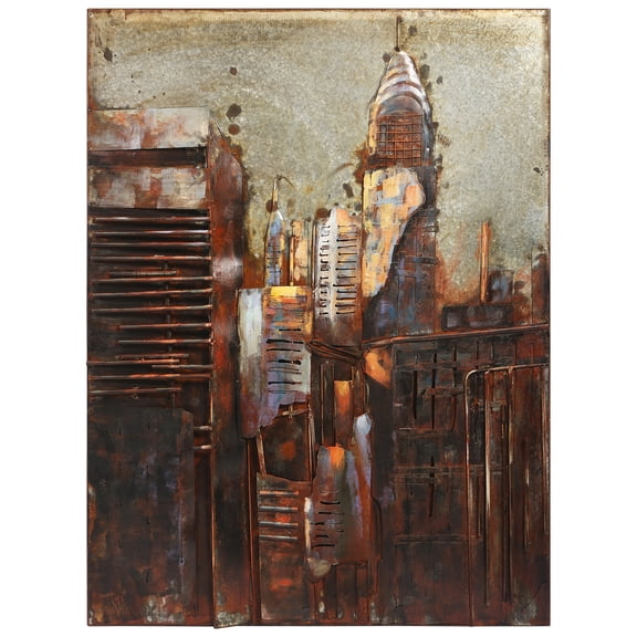 Empire Art "The Chrysler Building" Mixed Media Iron Hand Painted Dimensional Wall Décor