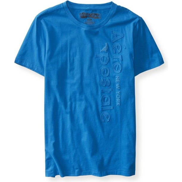 Aeropostale - Playera con adorno de paloma vertical para hombre, azul, extragrande Aeropostale Camiseta adornada