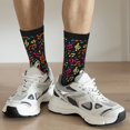 thumbnail image 5 of JUNZAN Music Notes Mens Funny Socks for Men Women Colorful Fun Novelty Crew Patterned Socks, 5 of 6