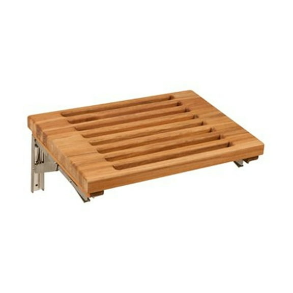 Teakworks4U Wall Mount Fold Shower Bench with Slats-Finish:Plantation Teak