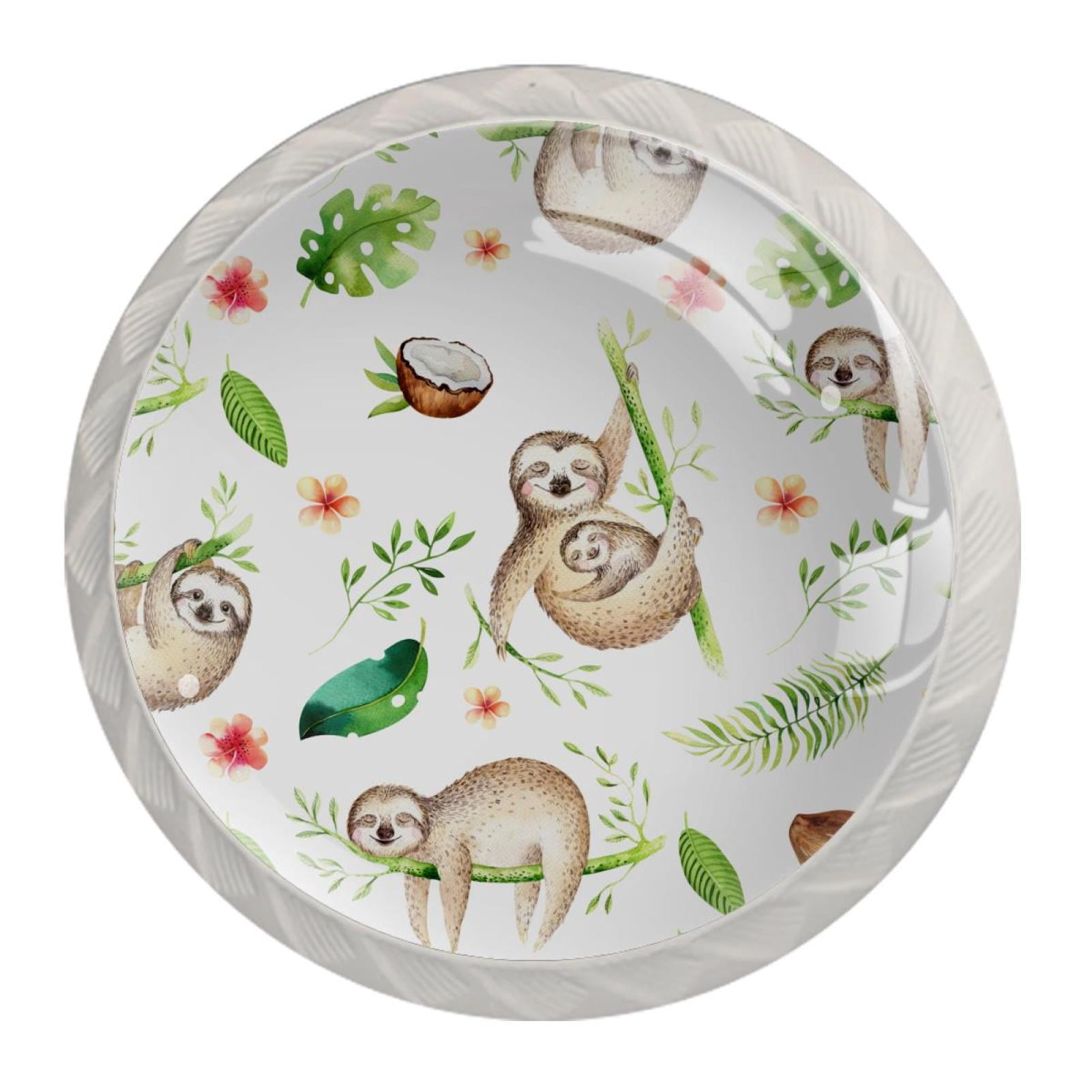 Sloth Handle 4 Pcs Cartoon Sloth Knobs for Kitchen Cabinet Cupboard Dresser Bookcase ...