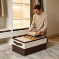 thumbnail image 5 of Lzobxe Fabric Foldable Storage Boxes Closet Drawers with Reinforced Handle, Large Stackable Organizers Bins for Clothing, Sweater, Comforter, Bedding, 5 of 5