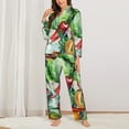 thumbnail image 3 of Disketp Pajamas Set Long Sleeve Sleepwear Womens Button Down Nightwear Pj Sets-Vegan1, 3 of 9