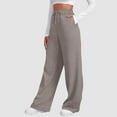 thumbnail image 5 of Hauaitttt Women ’s Lined Sweatpants Wide Straight Leg Pants Bottom Sweatpants Joggers Pants Workout High Waisted Yoga Pants with Pockets Tan Sweatpants Women Sweatpants Women Casual Pants for Women, 5 of 8