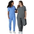 thumbnail image 5 of Hanes Womens Hanes Women's Scrubs V-Neck Scrub Top with Ribbed Back, Comfort Fit, 3-Pocket, Sizes S-3XL, 5 of 10