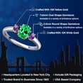 thumbnail image 2 of Gem Stone King 10K Two Tone Gold Green Zirconia and Purple Amethyst Engagement Ring for Women | 1.08 Cttw | Oval 7X5MM | Gemstone Birthstone | Size 6, 2 of 6