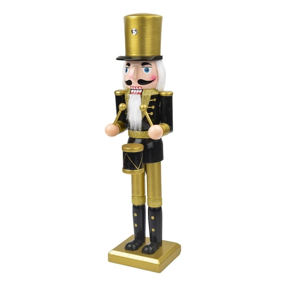 Adorno navideño de cascanueces, muñeco pintado a mano, figura de soldado cascanueces, títere 38cm Estilo C