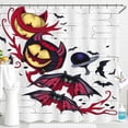 thumbnail image 1 of Spooky Halloween Shower Curtain with Bats &, 1 of 4
