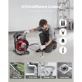 thumbnail image 5 of Drain Cleaner Machine 50 FT x 5/16 Inch, Auto Feed Sewer Snake Auger with 4 Cutters & Air-Activated Foot Switch for 2" to 4" Pipes, 5 of 6