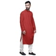 thumbnail image 5 of Atasi Rayon Slub Full Sleeve Kurtas Solid Chinese Collar men Kurta, 5 of 7