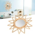 thumbnail image 4 of Espejo De Ratán, Espejo De Maquillaje De Ratán De Baño De Alta Definición Compacto Para Decoración Cergrey Estrella, 4 of 8