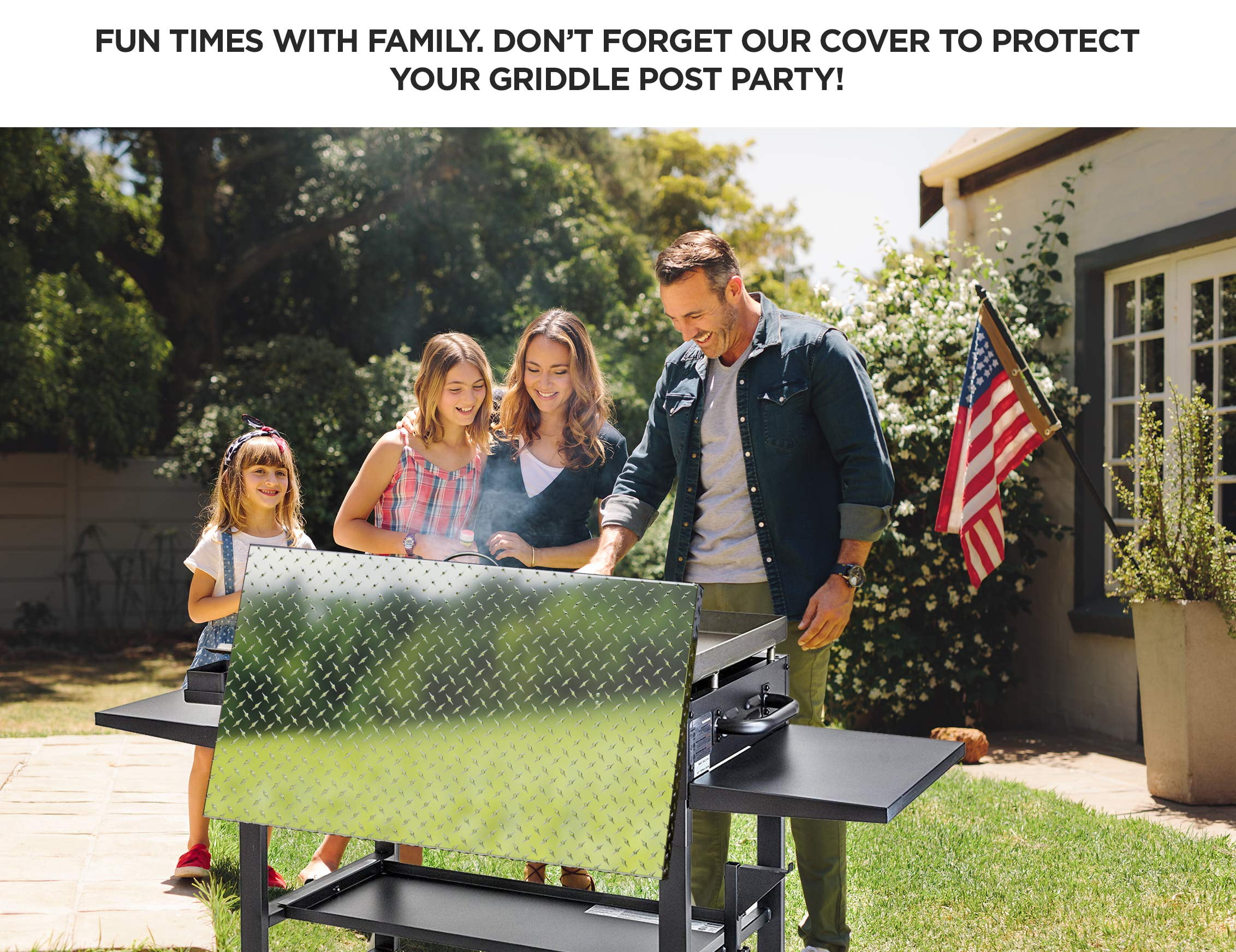 Griddle Cover 36" works for Blackstone Griddle 36 inch Waterproof Diamond Plated Lightweight Aluminum Hard Top Grill Lid with Stainless Steel Handle for Outdoor BBQ Hood Black Stone Grille