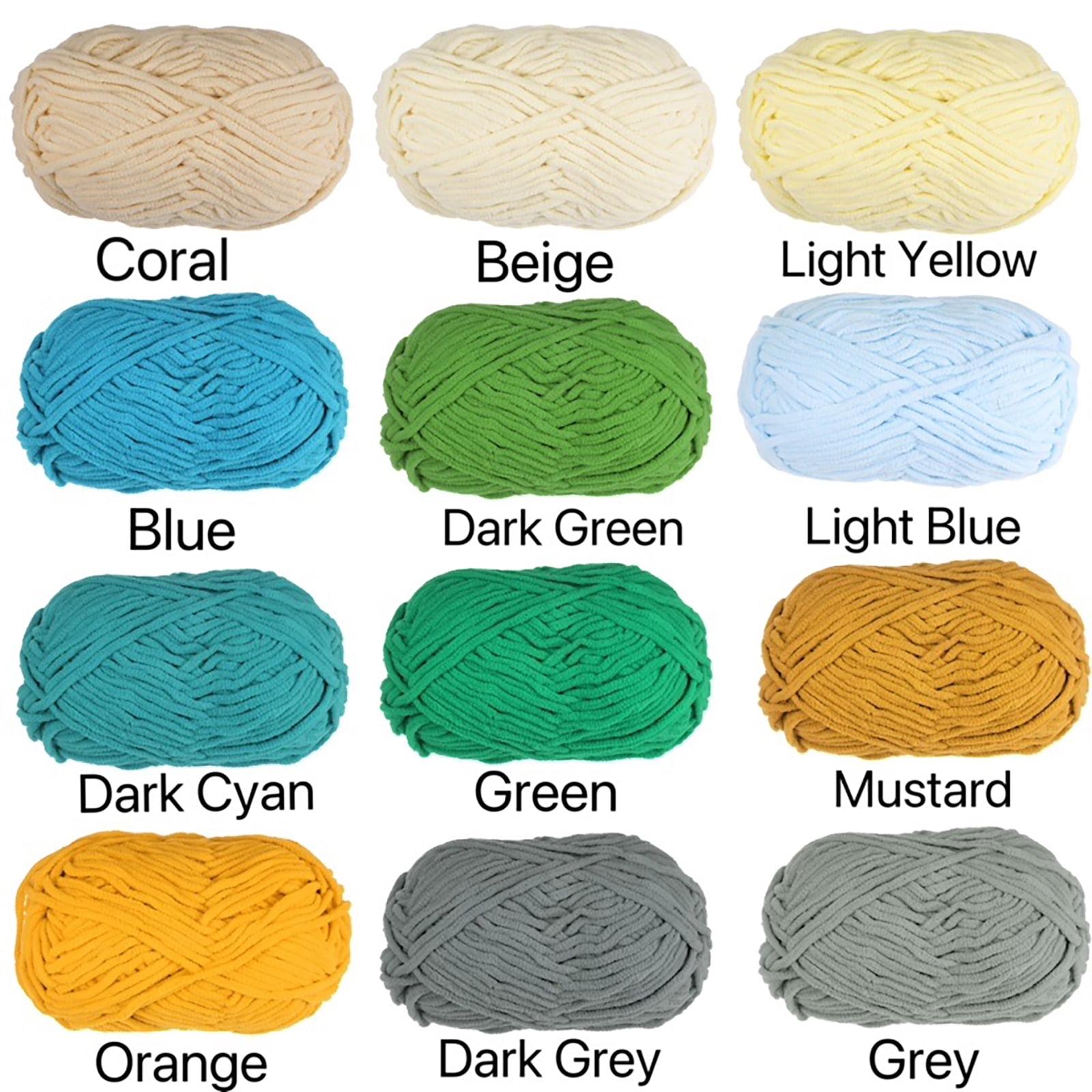 Uxcell 2Skeins Velvet Yarn Blanket Yarn 2x100g/7.1oz Polyester Soft Knitting Chenille Yarn Red, Green