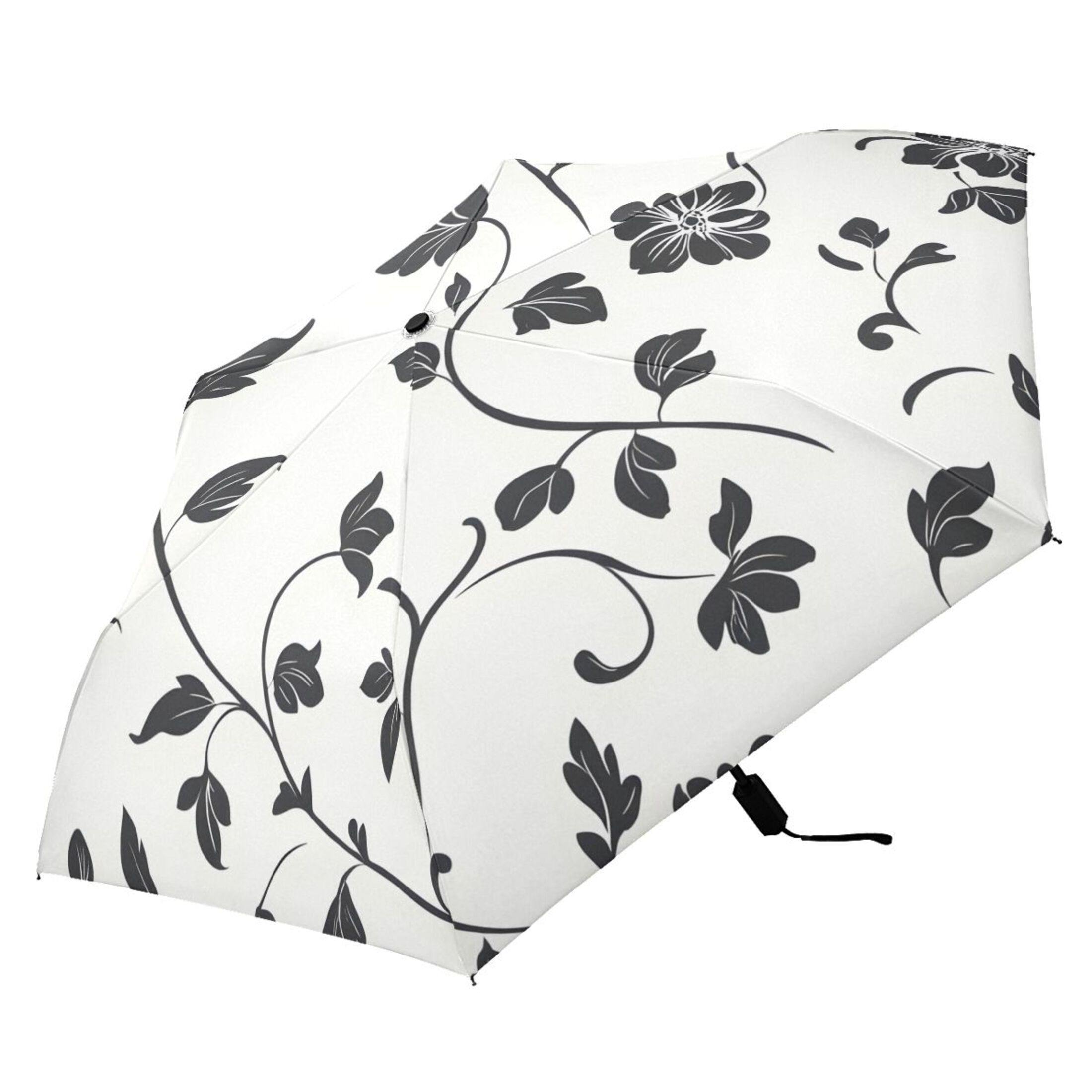 ALAZA Retro Leaves-a1 UPF 50+ Compact Folding Umbrella for Rain Travel Umbrella Packable