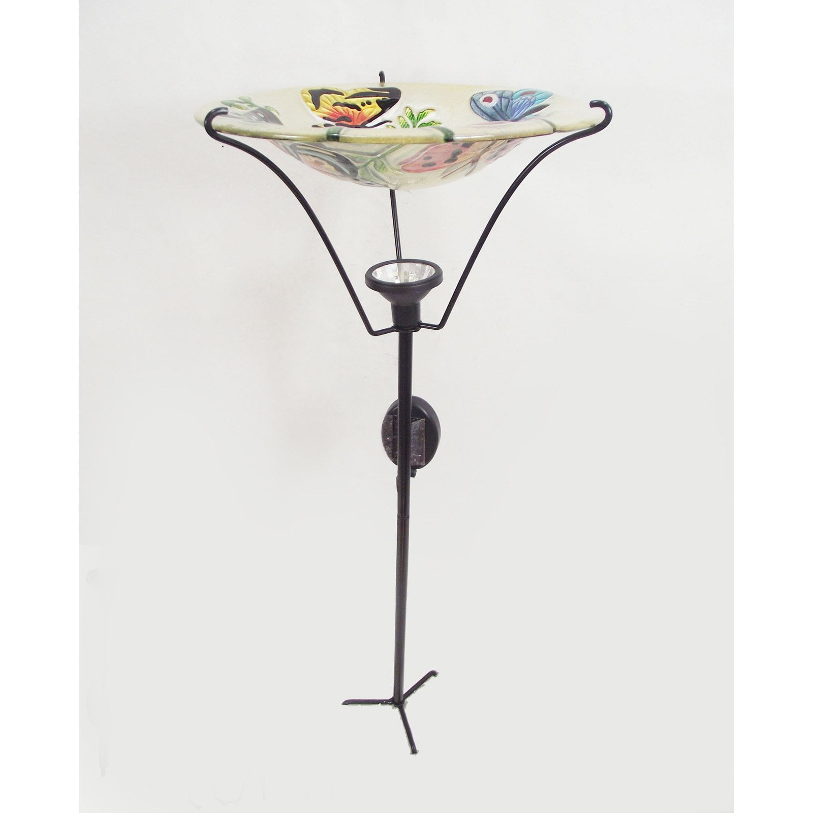 Continental Art Center Solar Butterfly Birdbath Garden Stake by Continental Art Center