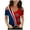 Red A, variant on Independence Day T-Shirt For Women Plus Size Summer Tops In Red White And Blue Stylish Top Women's Summer V-Neck Casual Short Sleeve Print Strapless Blouse Top